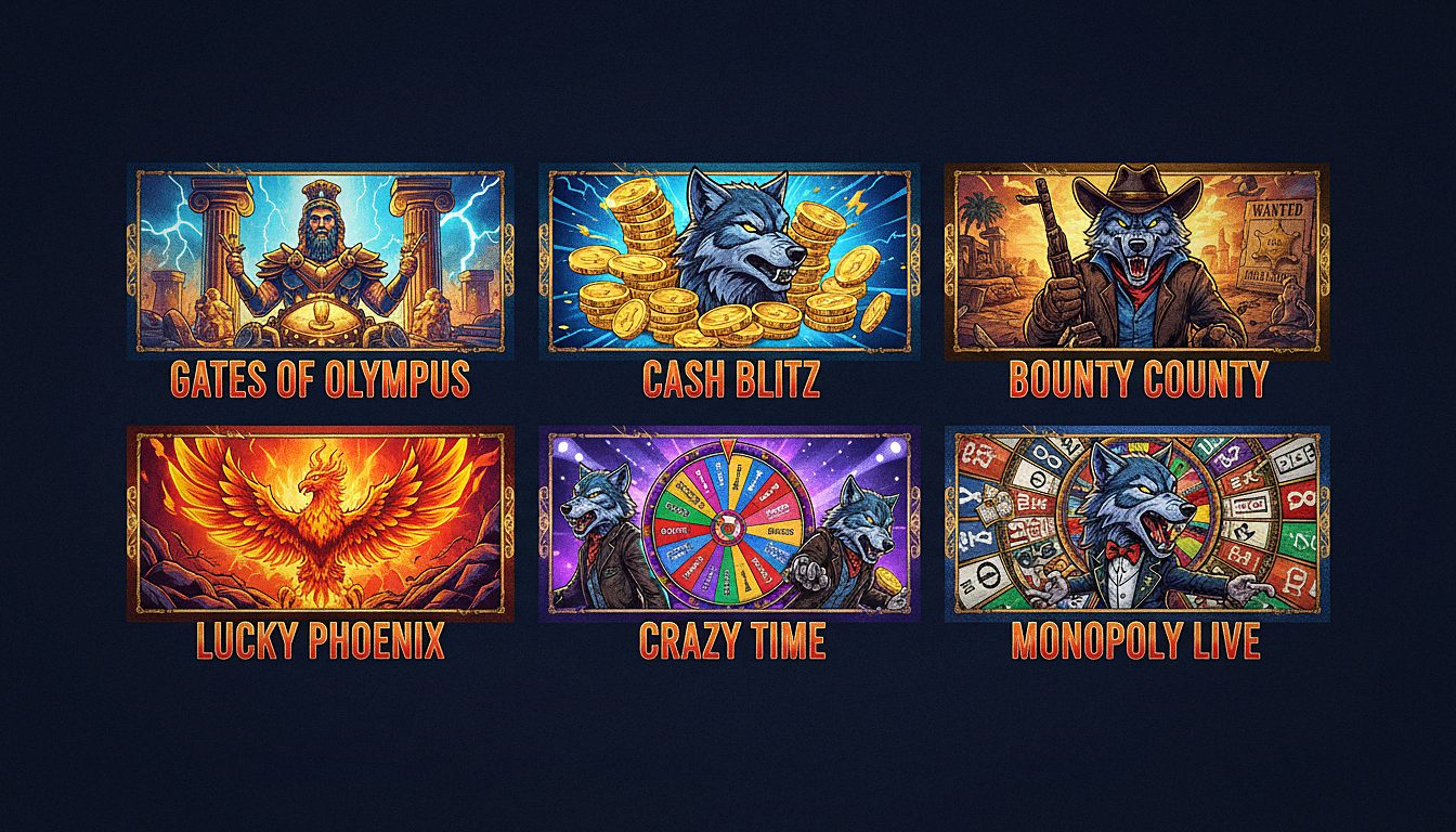 Juegos Winrolla Casino: Gates of Olympus, Cash Blitz, Bounty County, Lucky Phoenix, Crazy Time, Monopoly Live